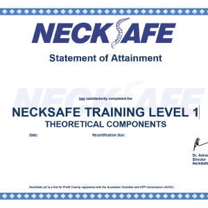 NeckSafe Certifcate Theoretical Level 1 Template